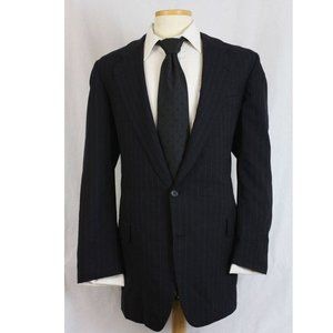 Vtg Hickey Freeman Wool Navy Pinstripe Blazer